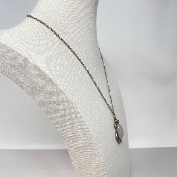 Freedom Brand Pendant Chain Necklace Southwest Silver-Tone‎ Turquoise Color - Picture 5 of 11